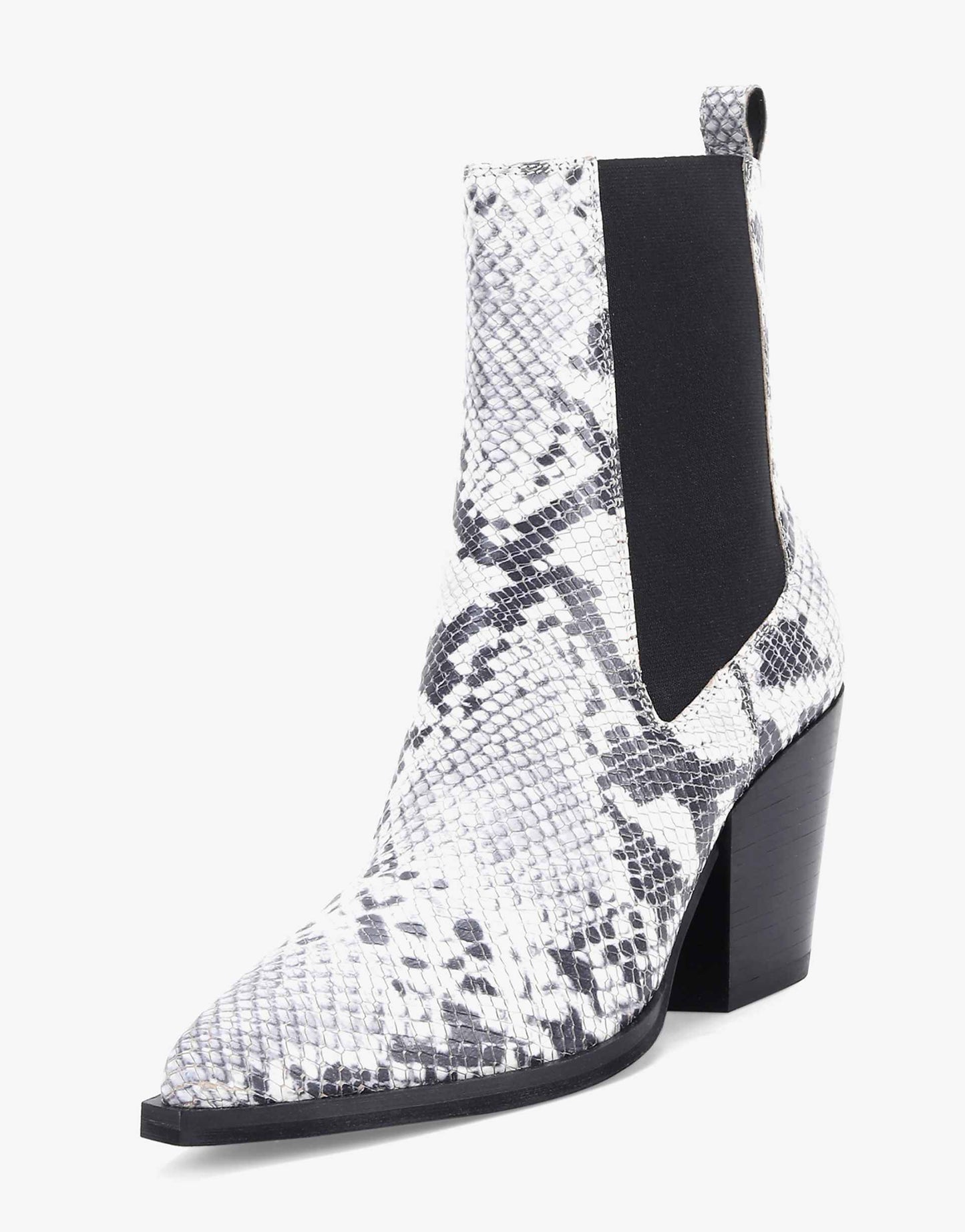 Marlow' Block Heel Western Ankle Leather Boots