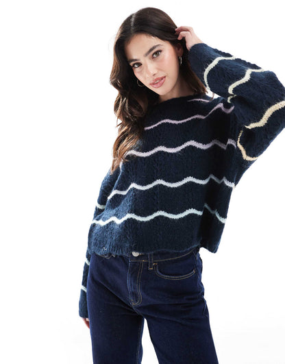 Branded Pattern Crew Jumper