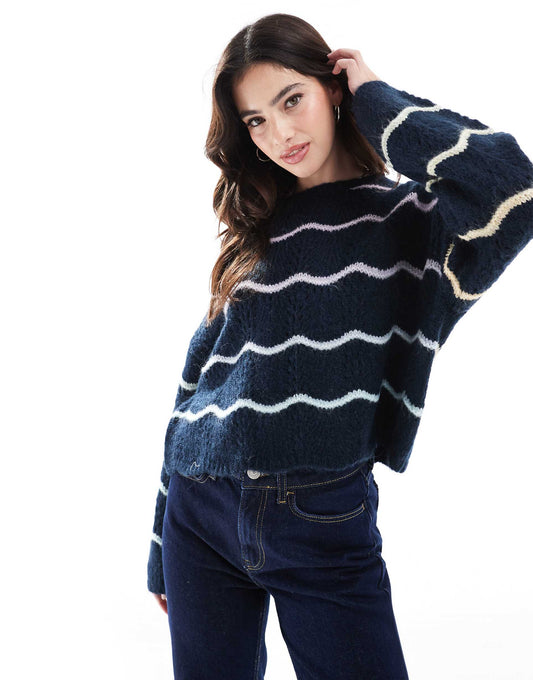 Branded Pattern Crew Jumper