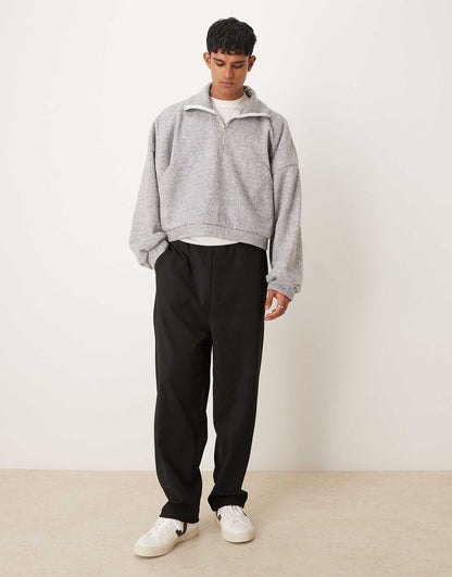 Heavyweight Extreme Oversized Cropped Funnel Neck Jumper