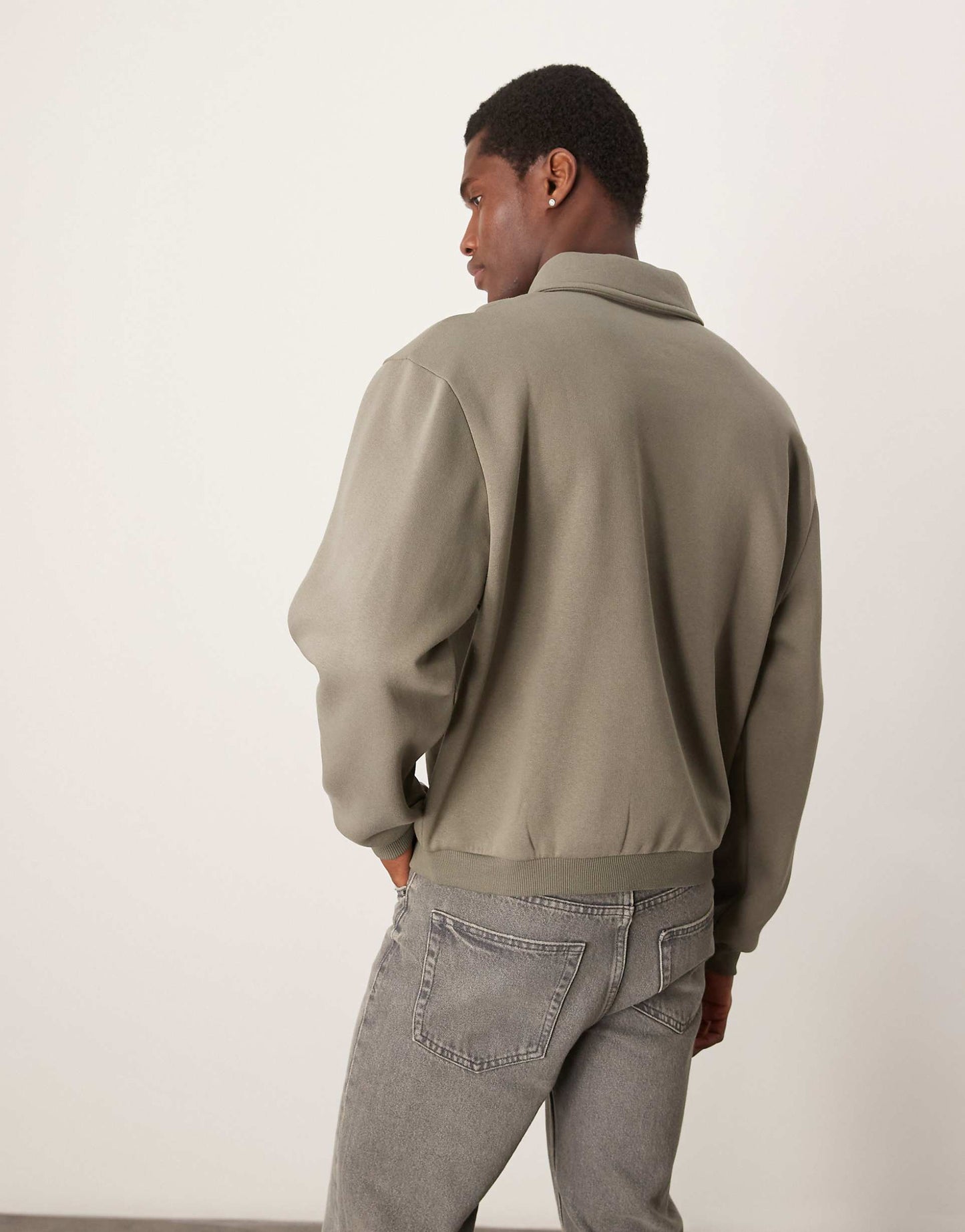 Boxy Zip Collar Sweatshirt