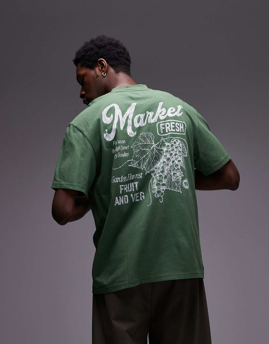 Oversized Fit T-Shirt With Front And Back Market Print