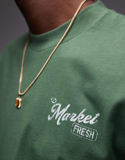 Oversized Fit T-Shirt With Front And Back Market Print