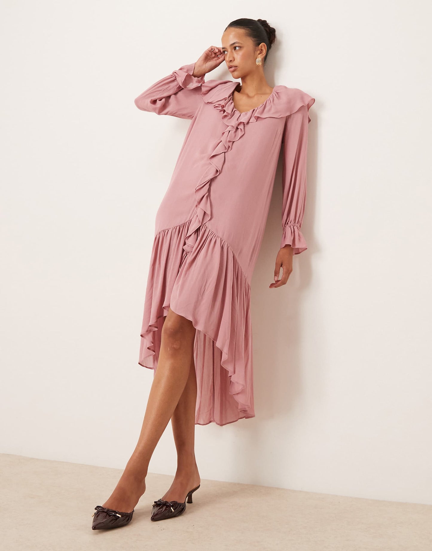 Koko Sheer Frill Boho Midi Dress