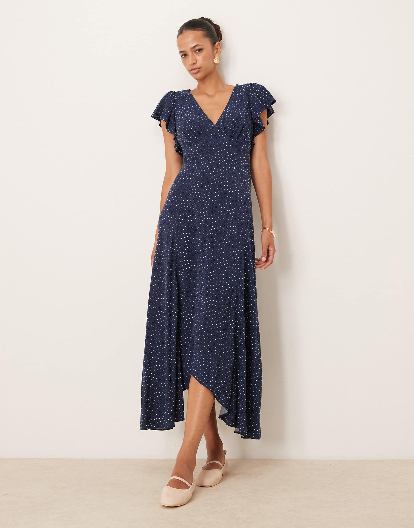 Loubelle Frill Sleeve Midi Dress