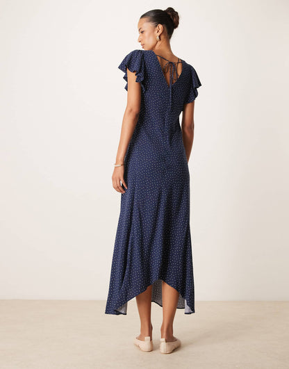 Loubelle Frill Sleeve Midi Dress