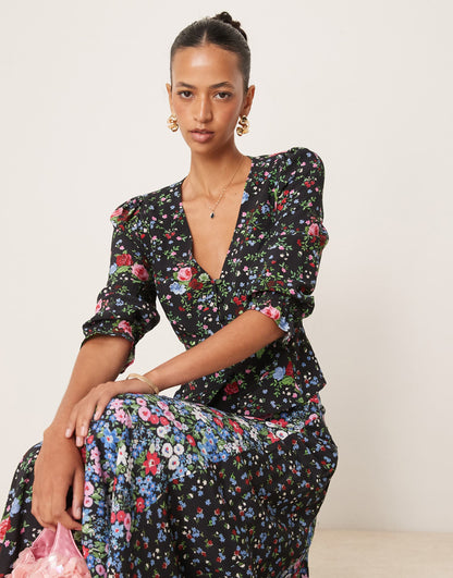 Dido Floral Button Blouse Co-Ord