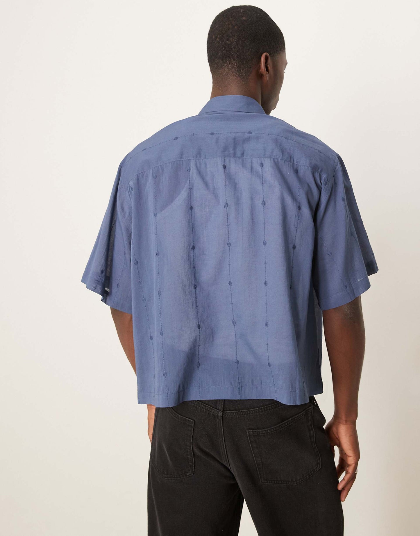 Boxy Oversized Shirt With Embroidery
