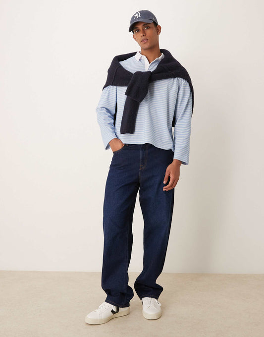 Oversized Boxy Long Sleeve Polo