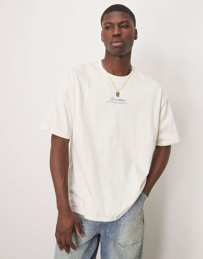 Oversized T-Shirt With Bird Back Print