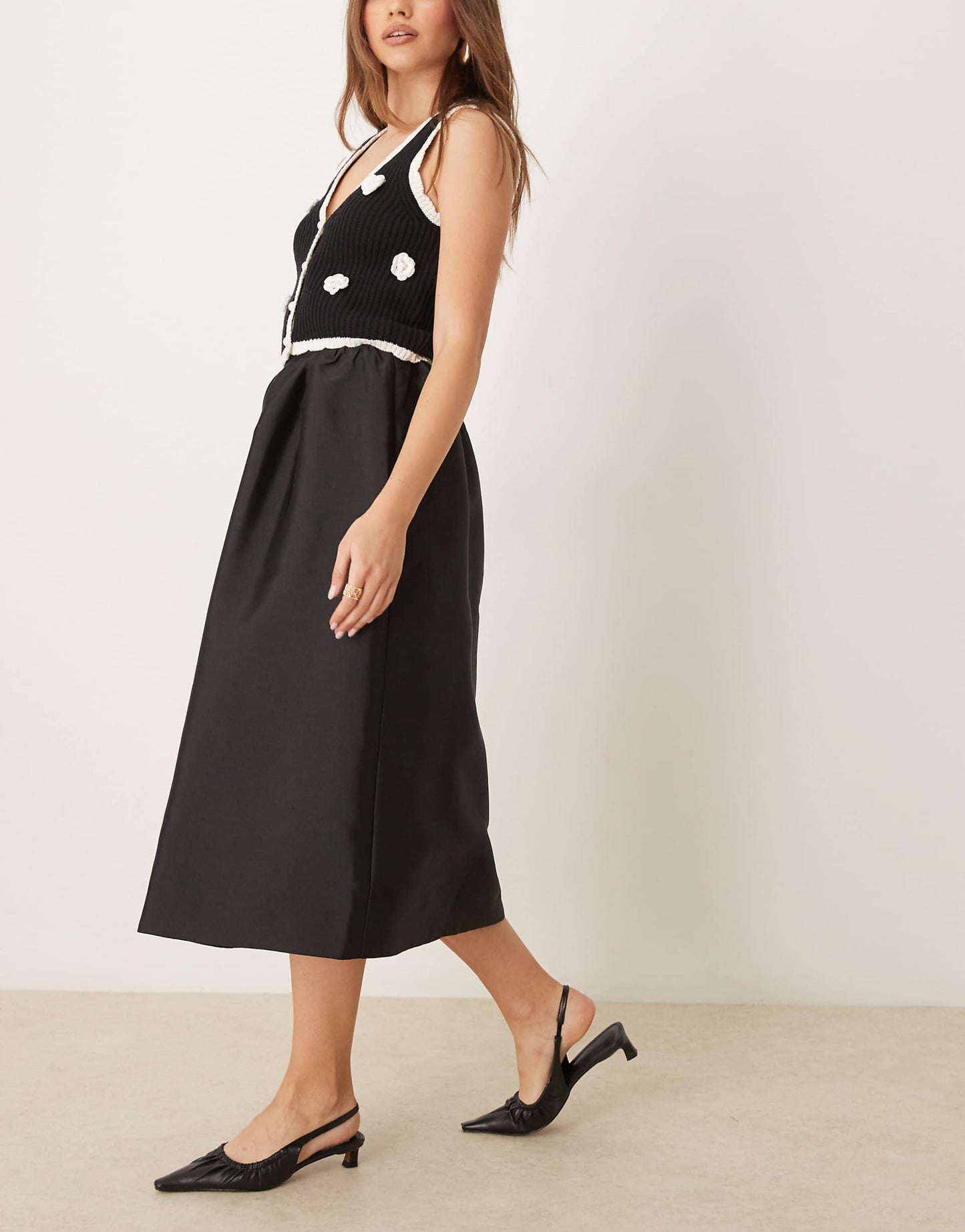 Full Length Volume Puff Hem Midi Skirt