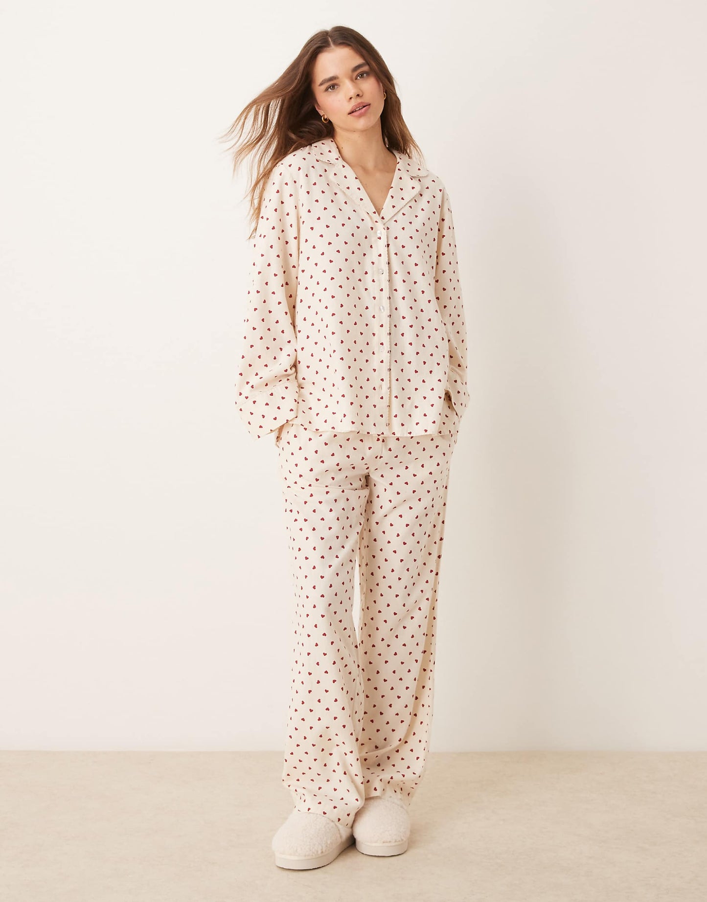 Mix And Match Flannel Pyjama Shirt Top