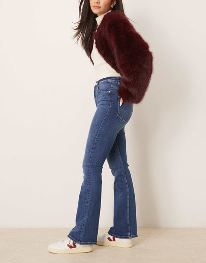 High Rise Flare Leg Stretch Jeans