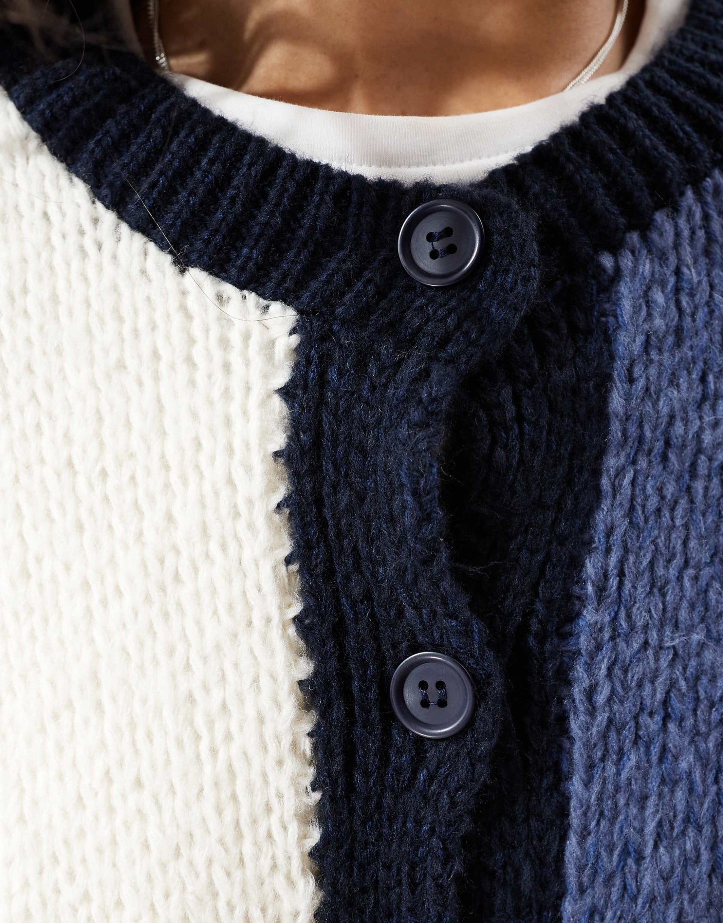 Knitted Crew Neck Cardigan