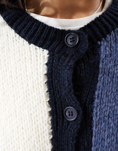 Knitted Crew Neck Cardigan