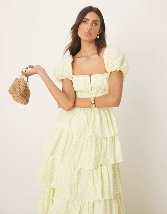 Rosalie Corset Tiered Maxi Dress