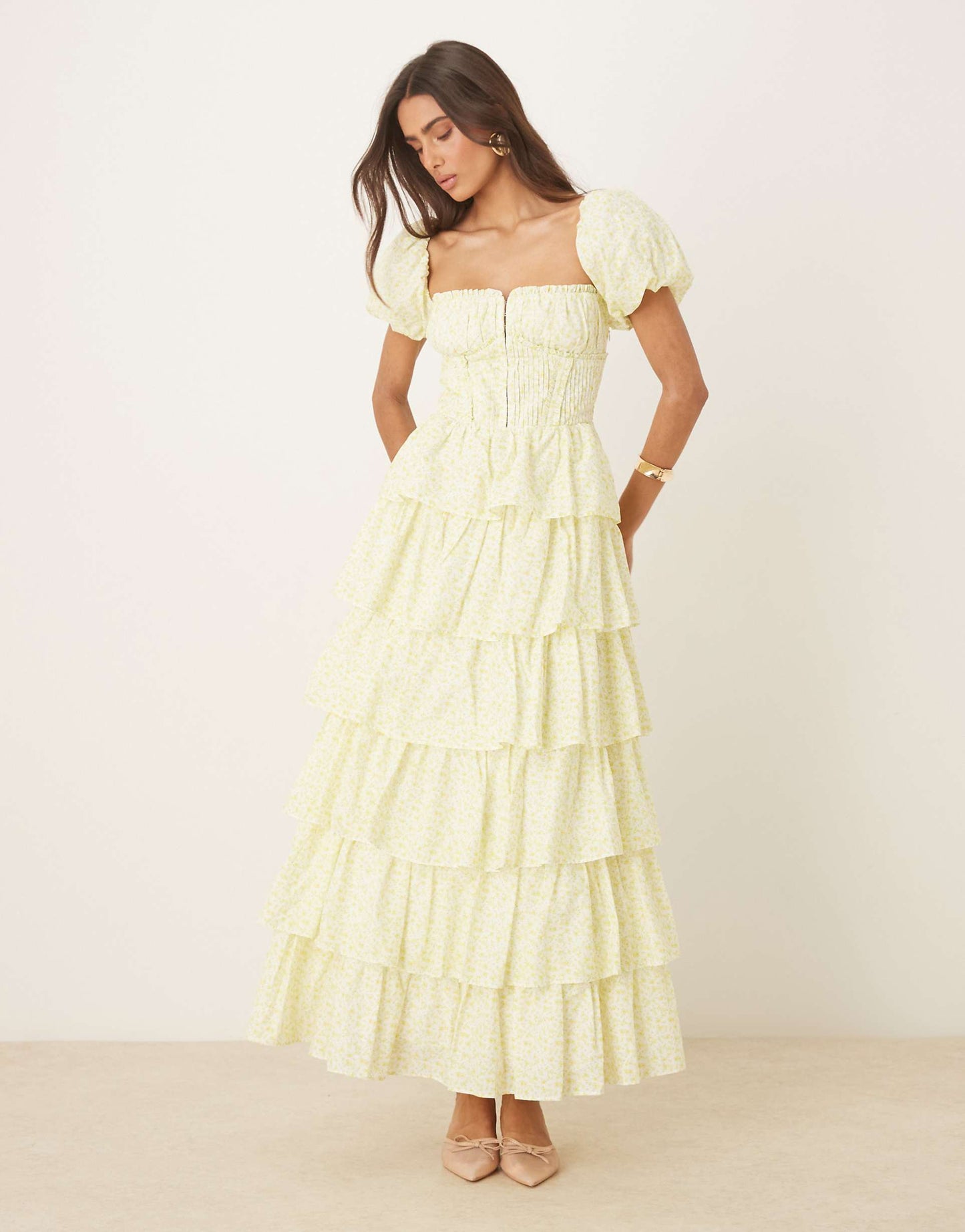 Rosalie Corset Tiered Maxi Dress