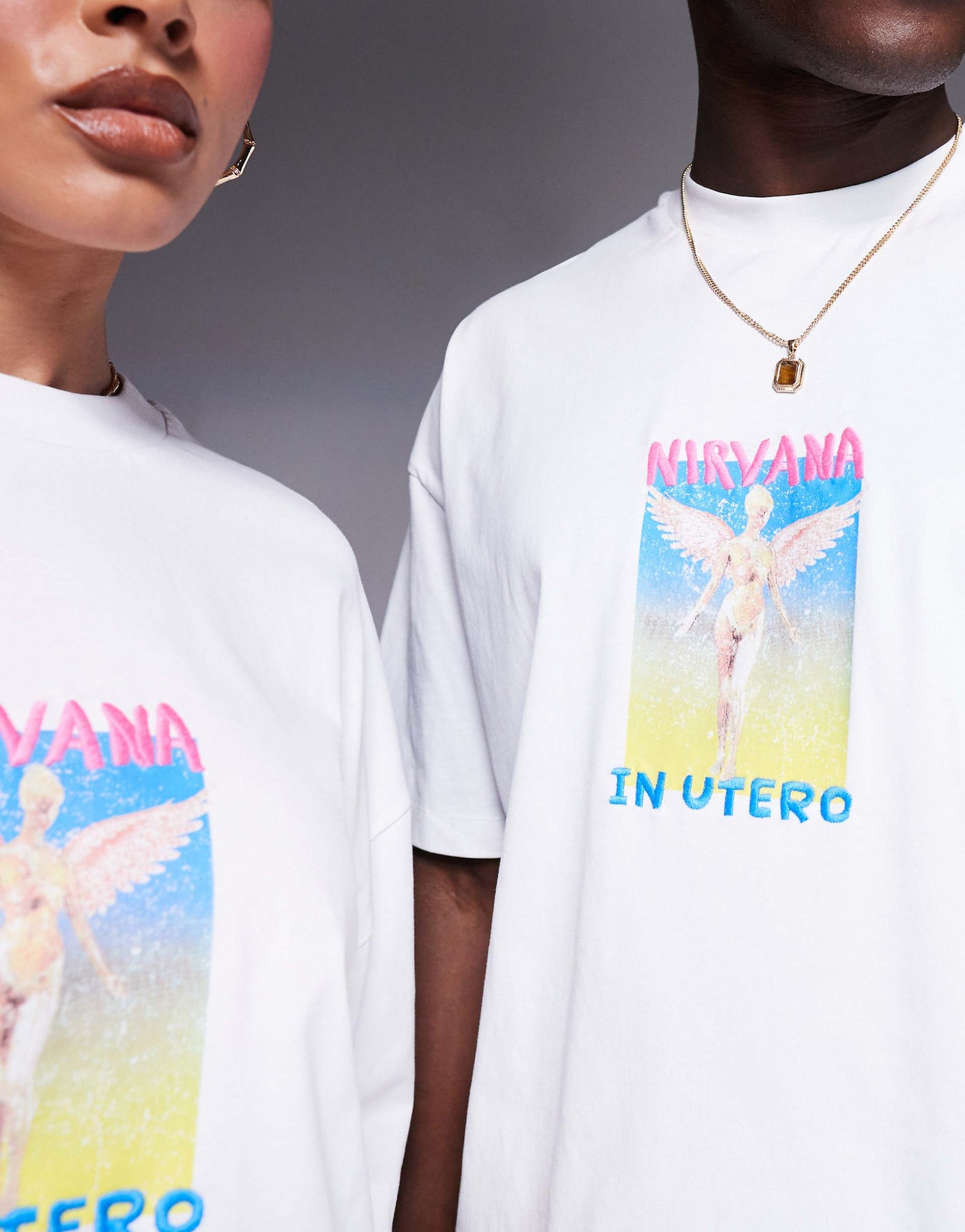 Unisex Boxy Oversized License T-Shirt With Nirvana Prints