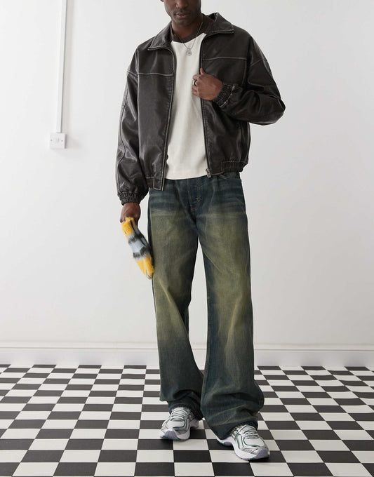 Sphere Distressed Low Rise Baggy Jeans