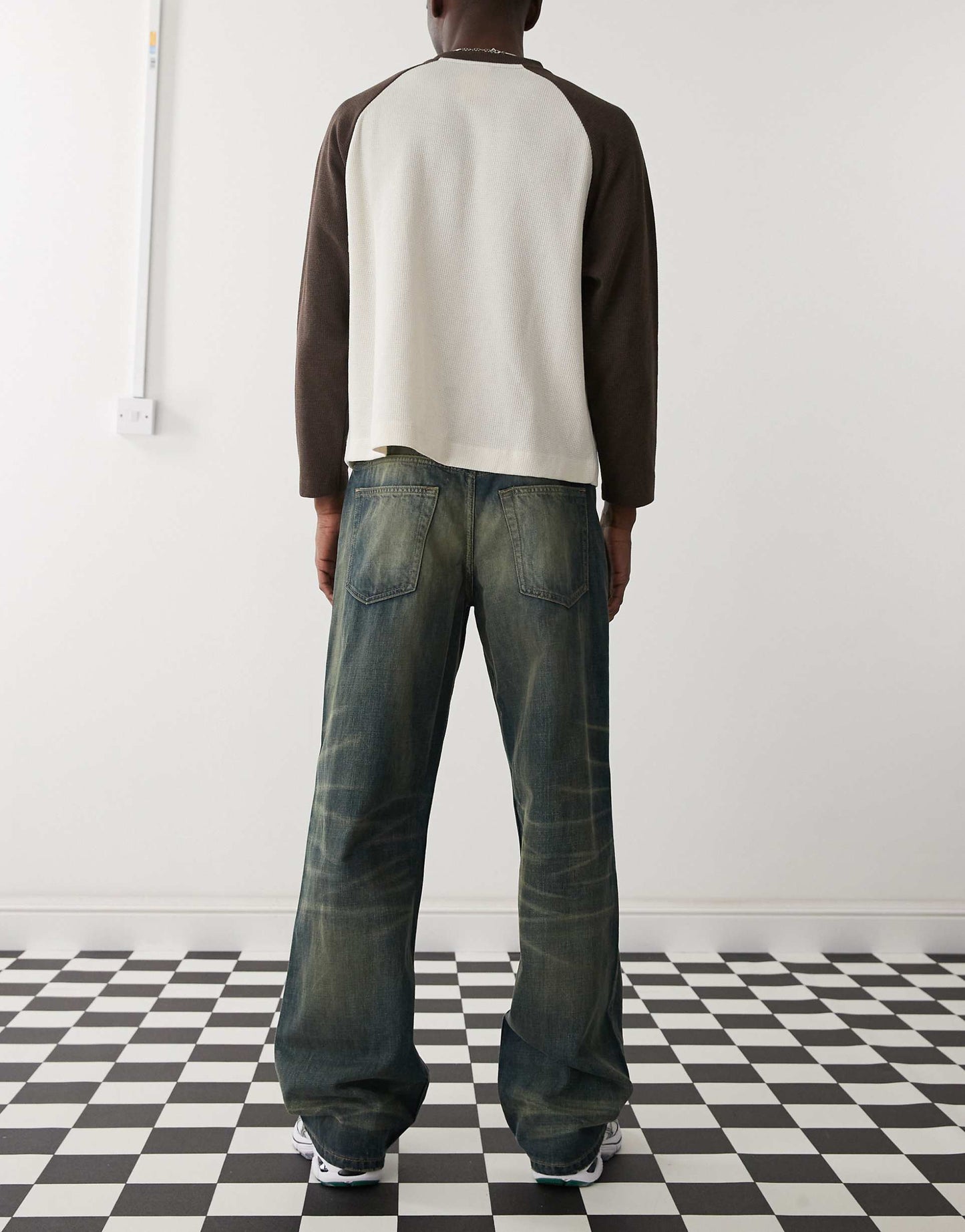 Sphere Distressed Low Rise Baggy Jeans