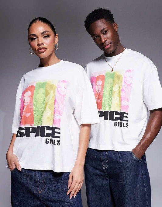 Unisex Boxy Oversized T-Shirt With The Spice Girls Prints