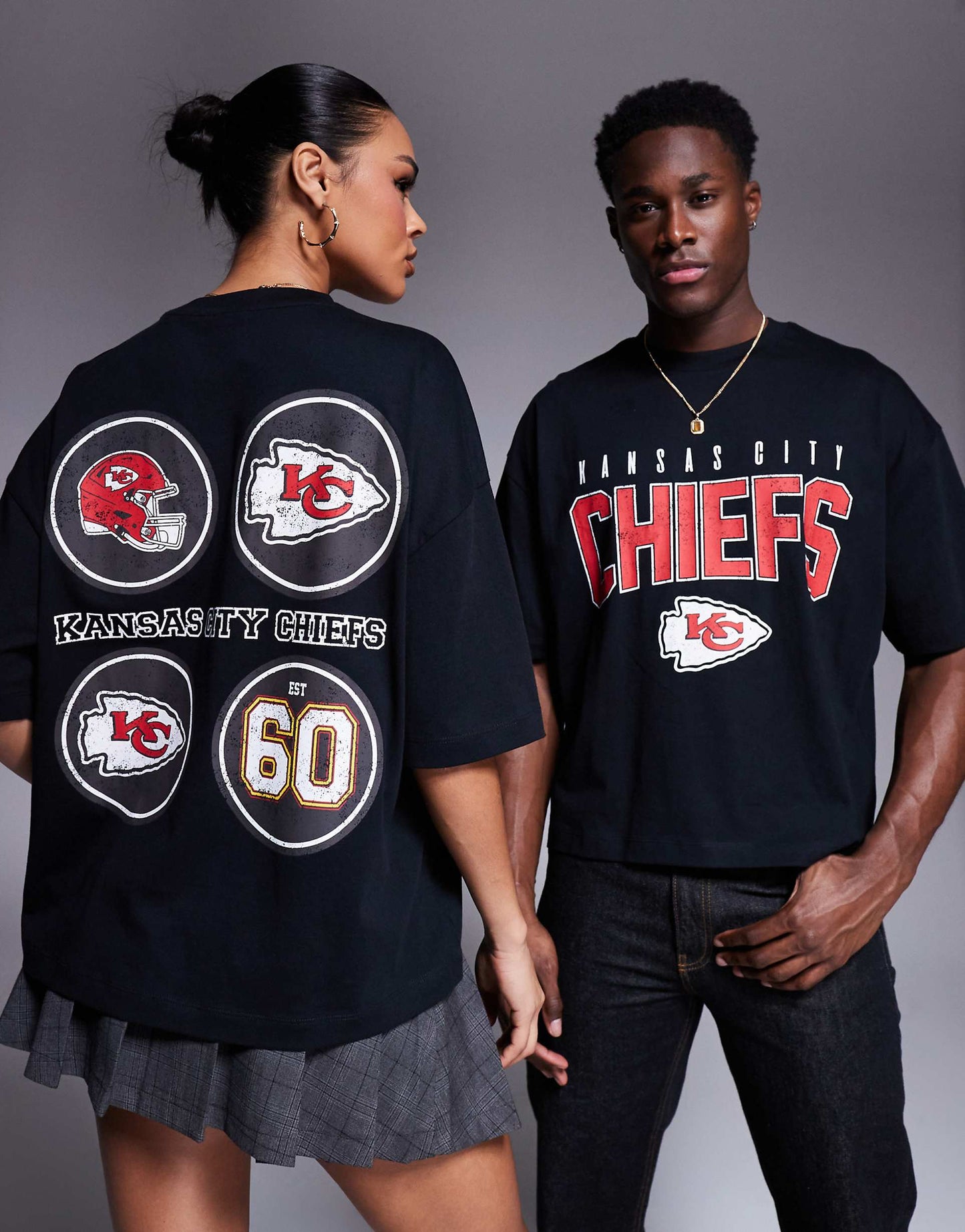 Nfl Unisex Boxy Oversized T-Shirt With Kansas City Chiefs Prints