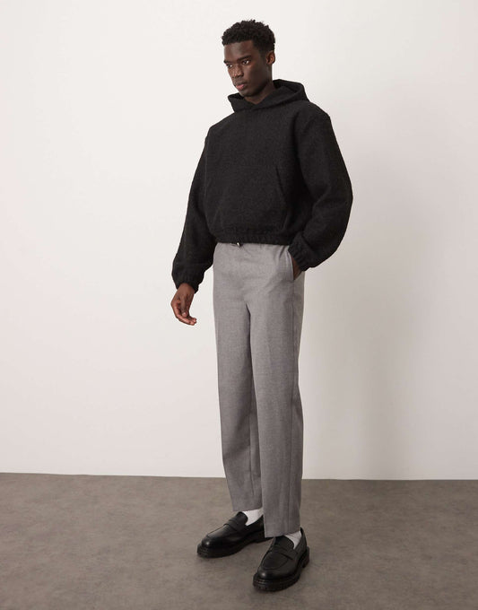 Oversized Cropped Heavyweight Hairy Knitted Hoodie