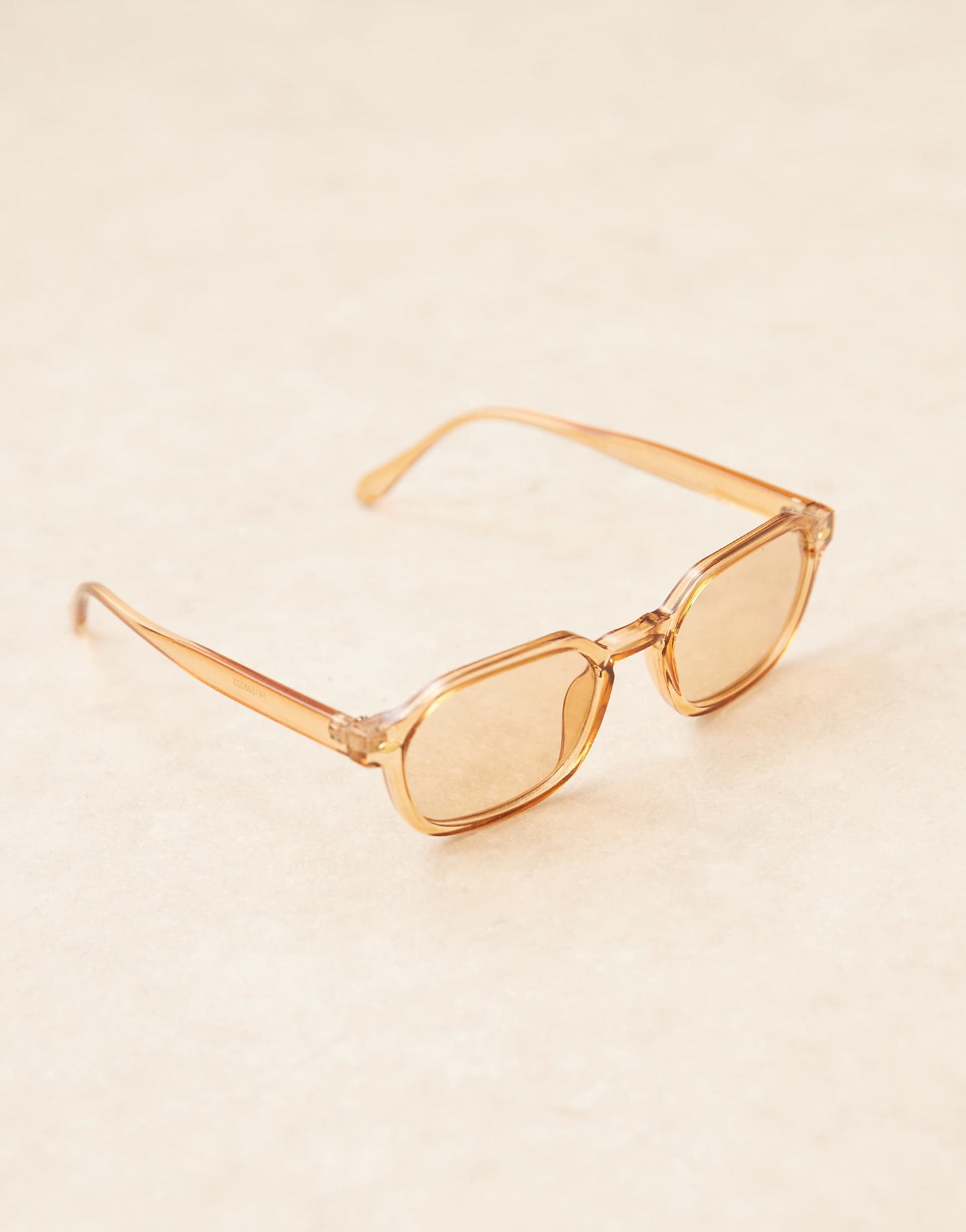 Mini Rectangle Sunglasses With Crystal Sand Frame And Natural Lens