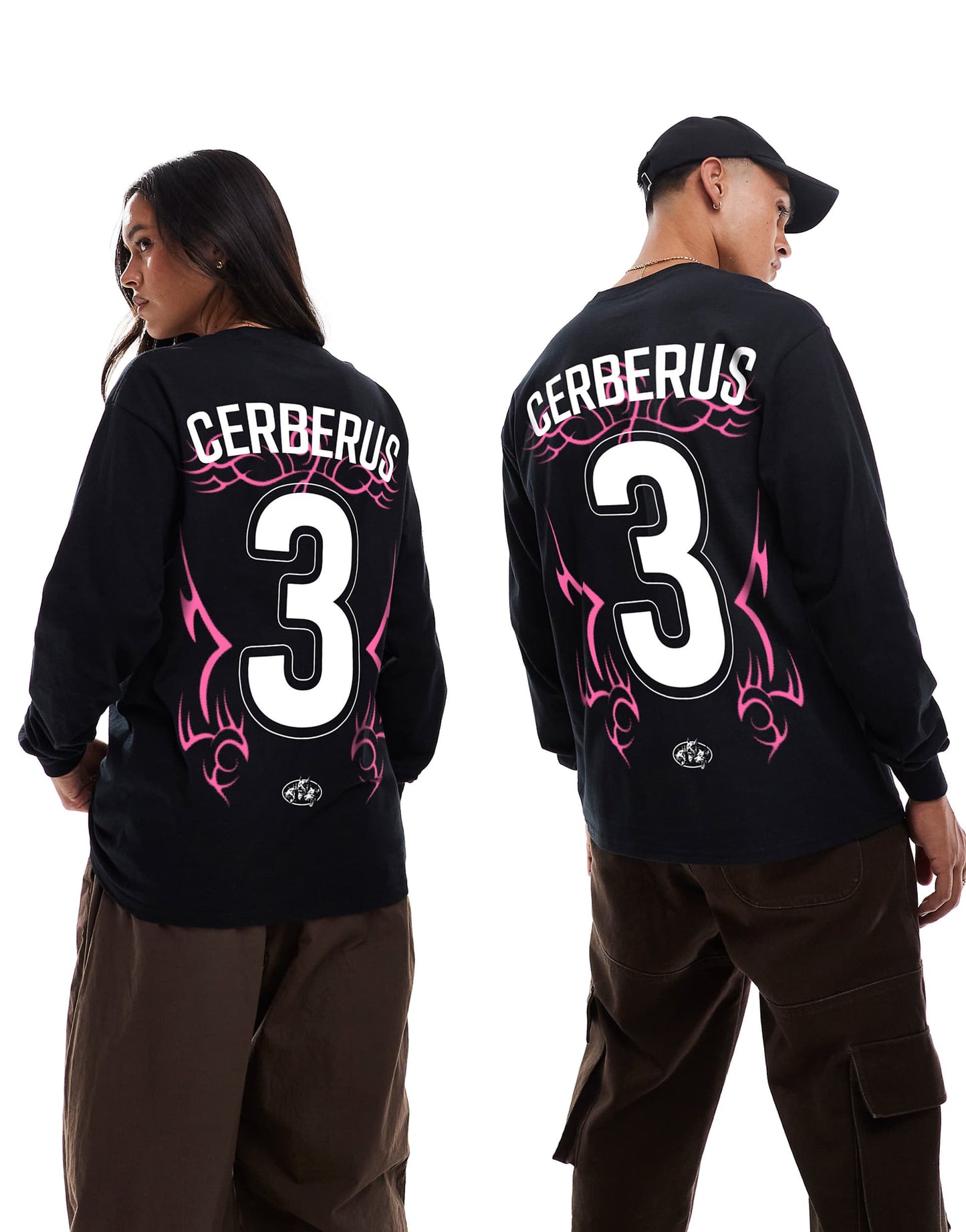Cerberus Keeper Front And Back Print Longsleeve T-Shirt