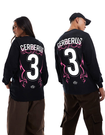 Cerberus Keeper Front And Back Print Longsleeve T-Shirt