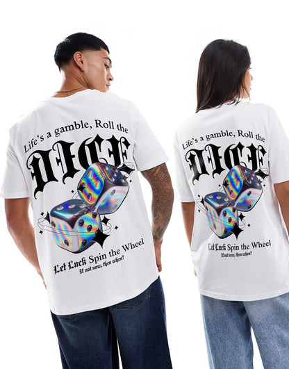 Spin The Wheel Front And Back Print Relaxed T-Shirt