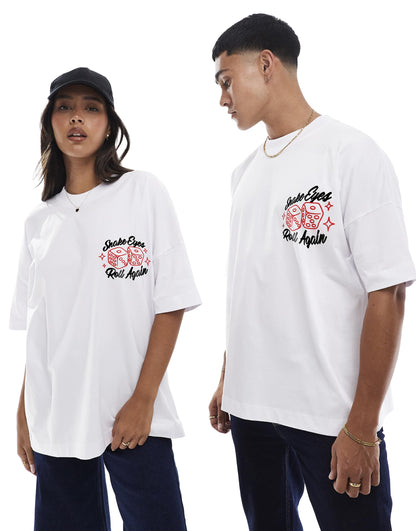 Snake Eyes Front And Back Print Oversized T-Shirt