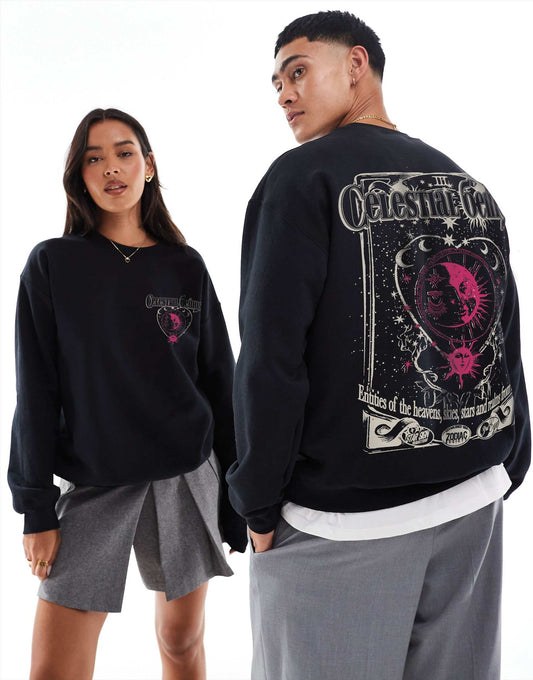 Celestial Beings Front And Back Print Classic Sweatshirt