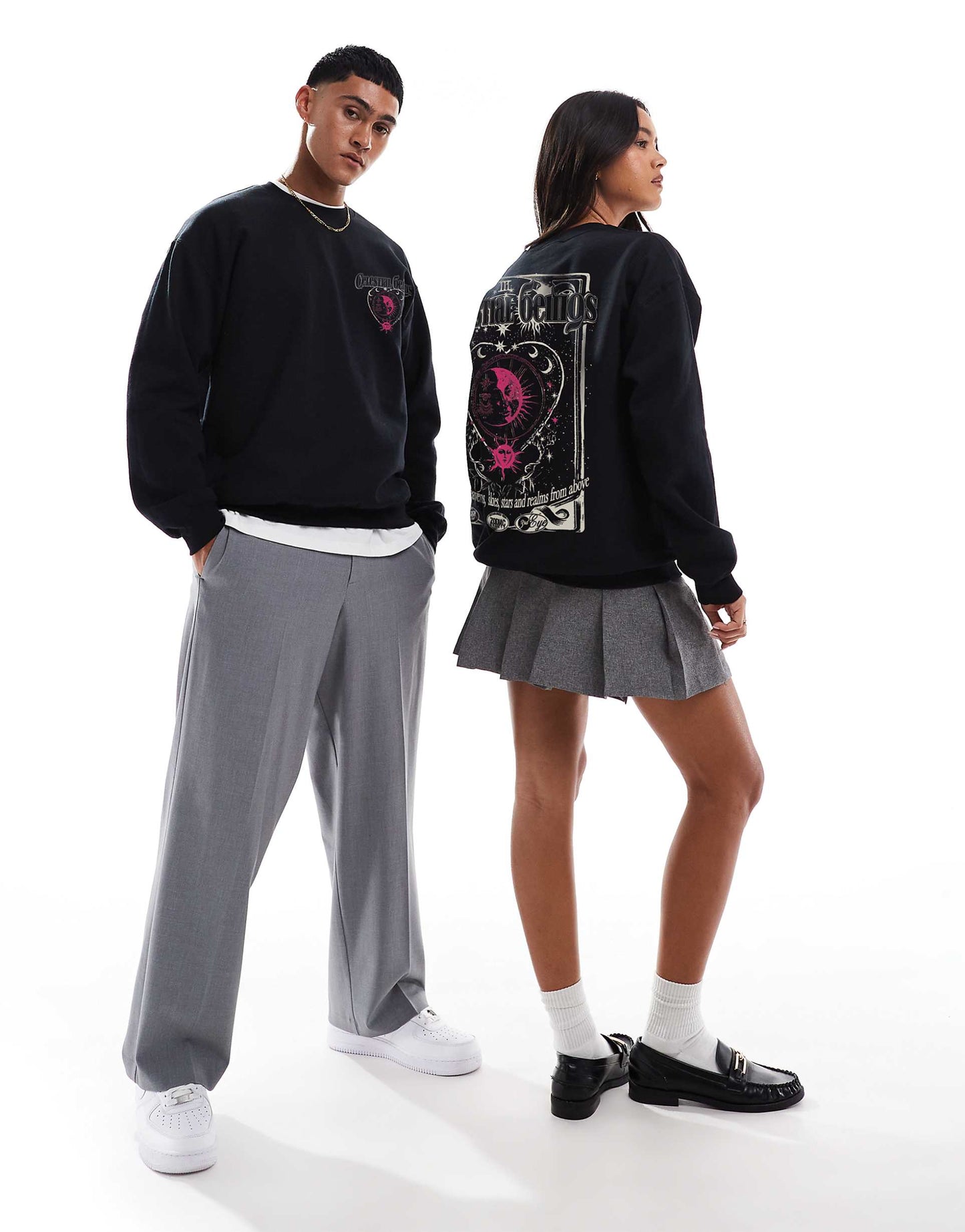 Celestial Beings Front And Back Print Classic Sweatshirt