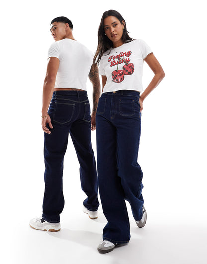 Feeling Lucky Front Print Crop T-Shirt