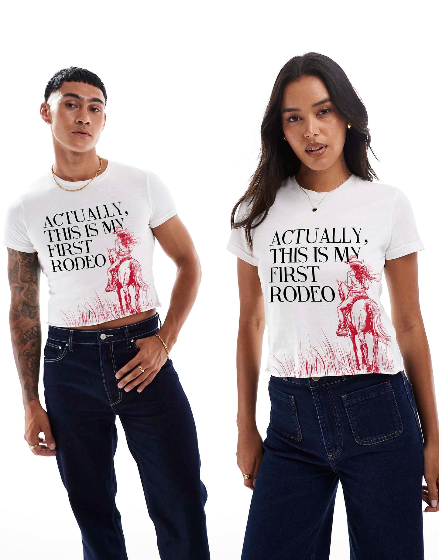 Rodeo Scenic Crop Front Print Crop T-Shirt