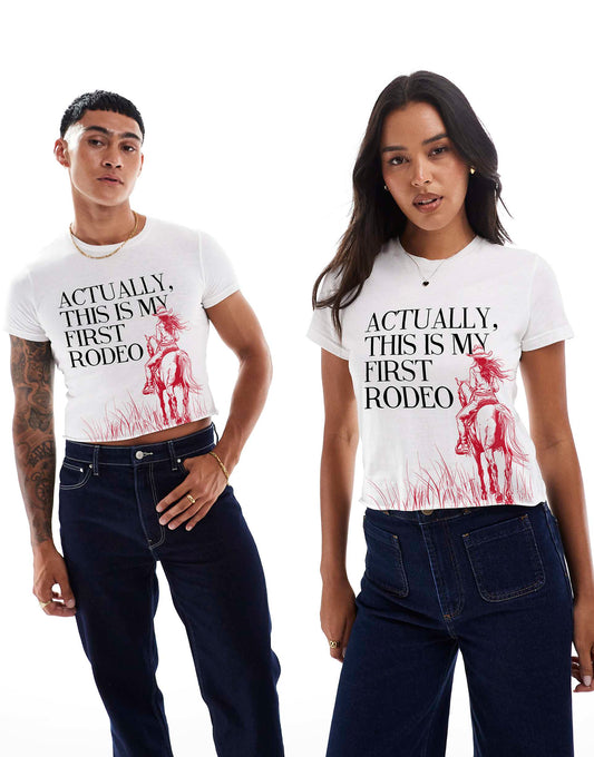 Rodeo Scenic Crop Front Print Crop T-Shirt