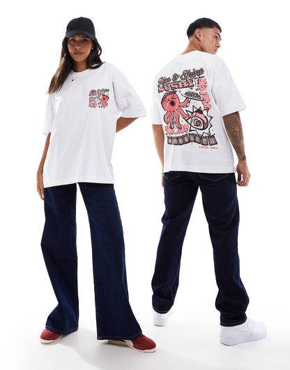 Rice And Shine Sushi Front And Back Print Oversized T-Shirt