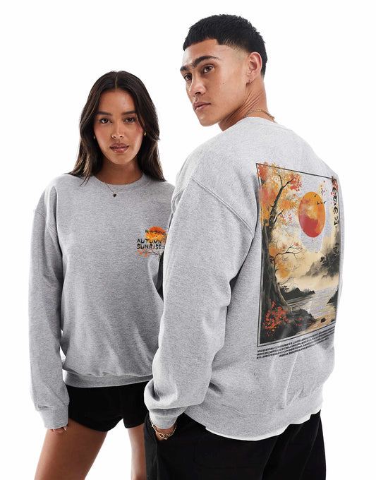 Autumn Sunrise Front And Back Print Classic Sweatshirt