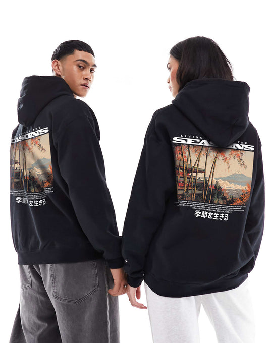 Seasons Hoodie Front And Back Print Classic Hoodie