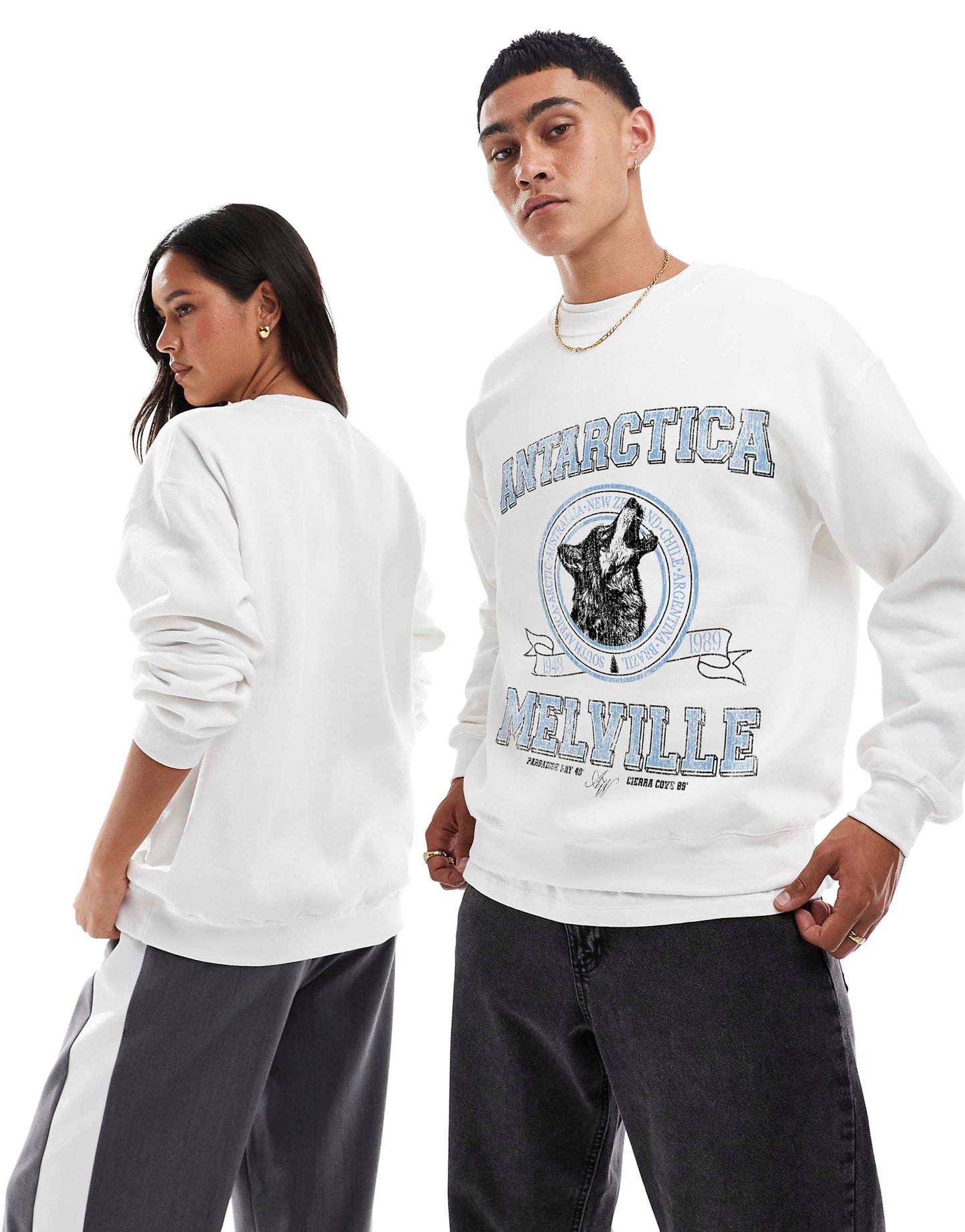 Antarctica Melville Front Print Classic Sweatshirt