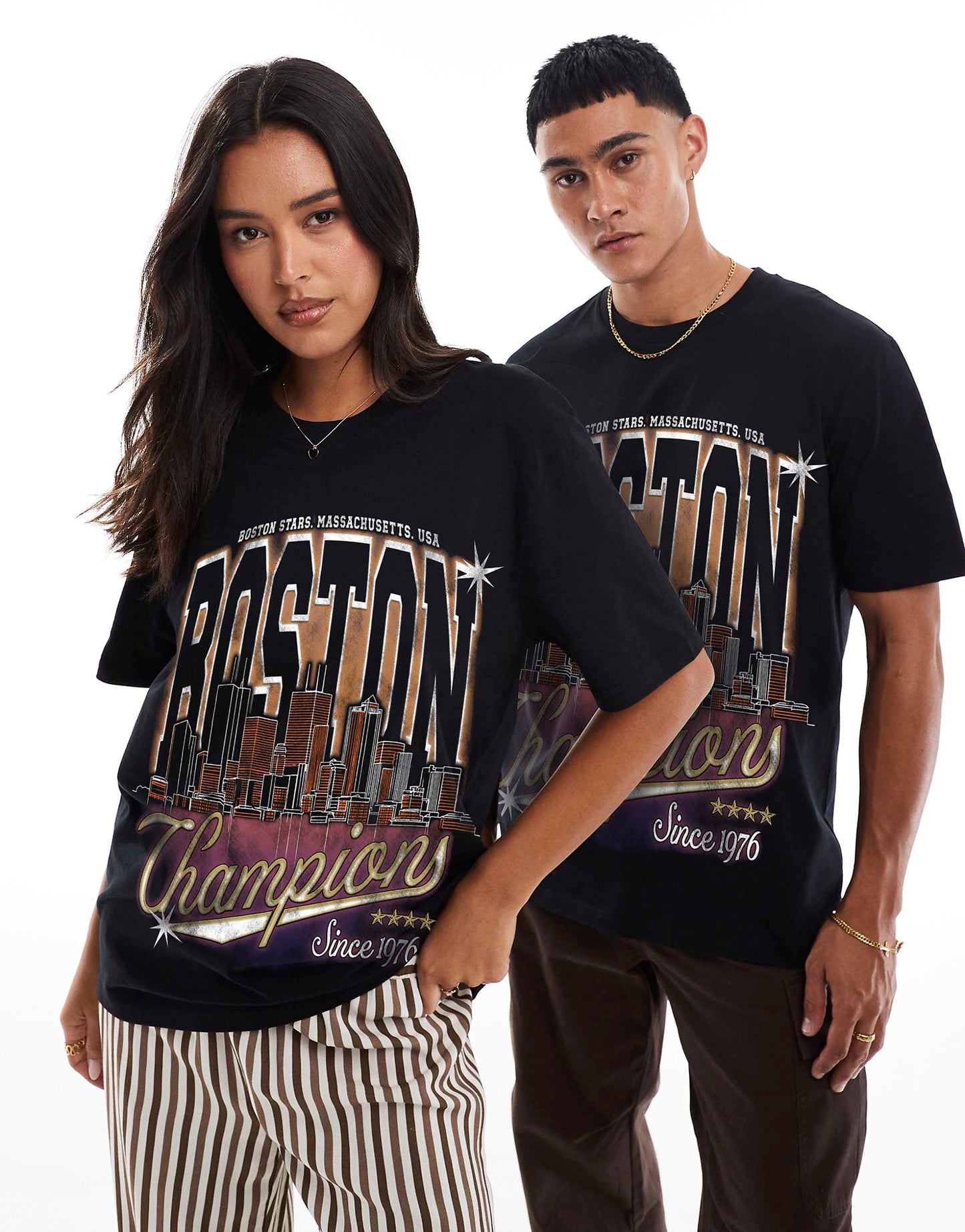 Boston Champions Front Print Relaxed T-Shirt