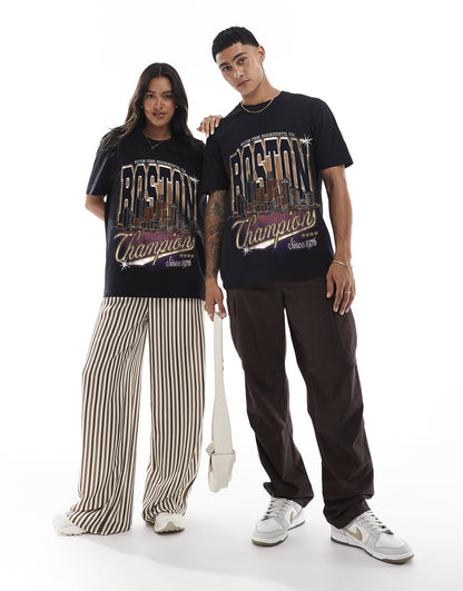 Boston Champions Front Print Relaxed T-Shirt