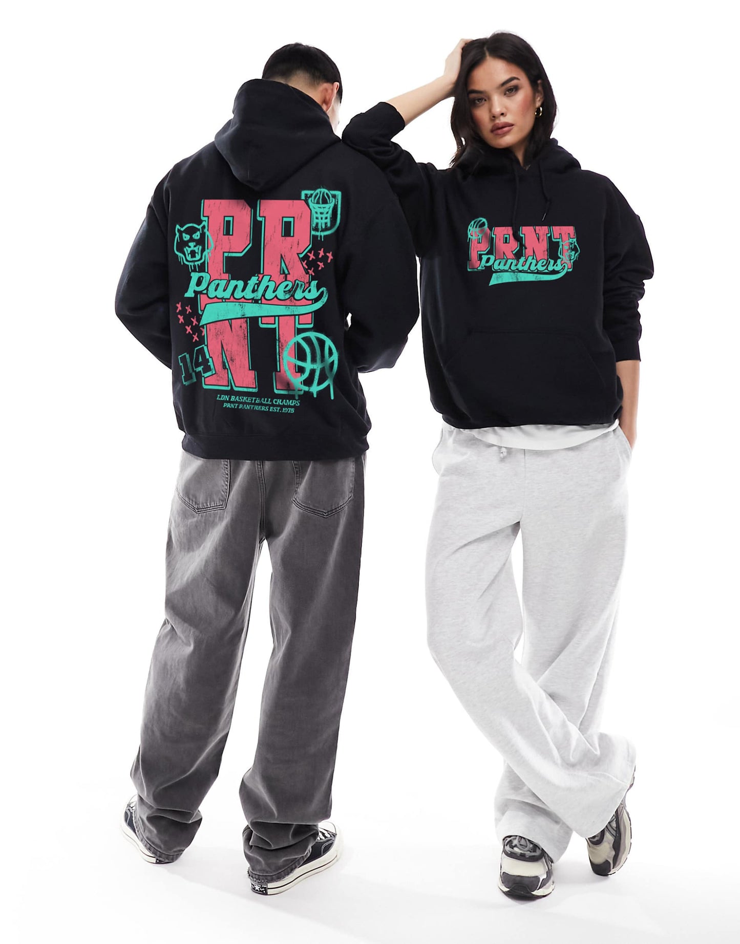 Panthers Front And Back Print Classic Hoodie