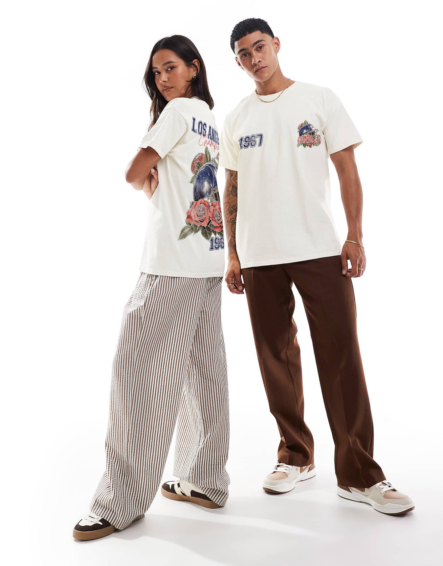 La Champions Front And Back Print Washed T-Shirt