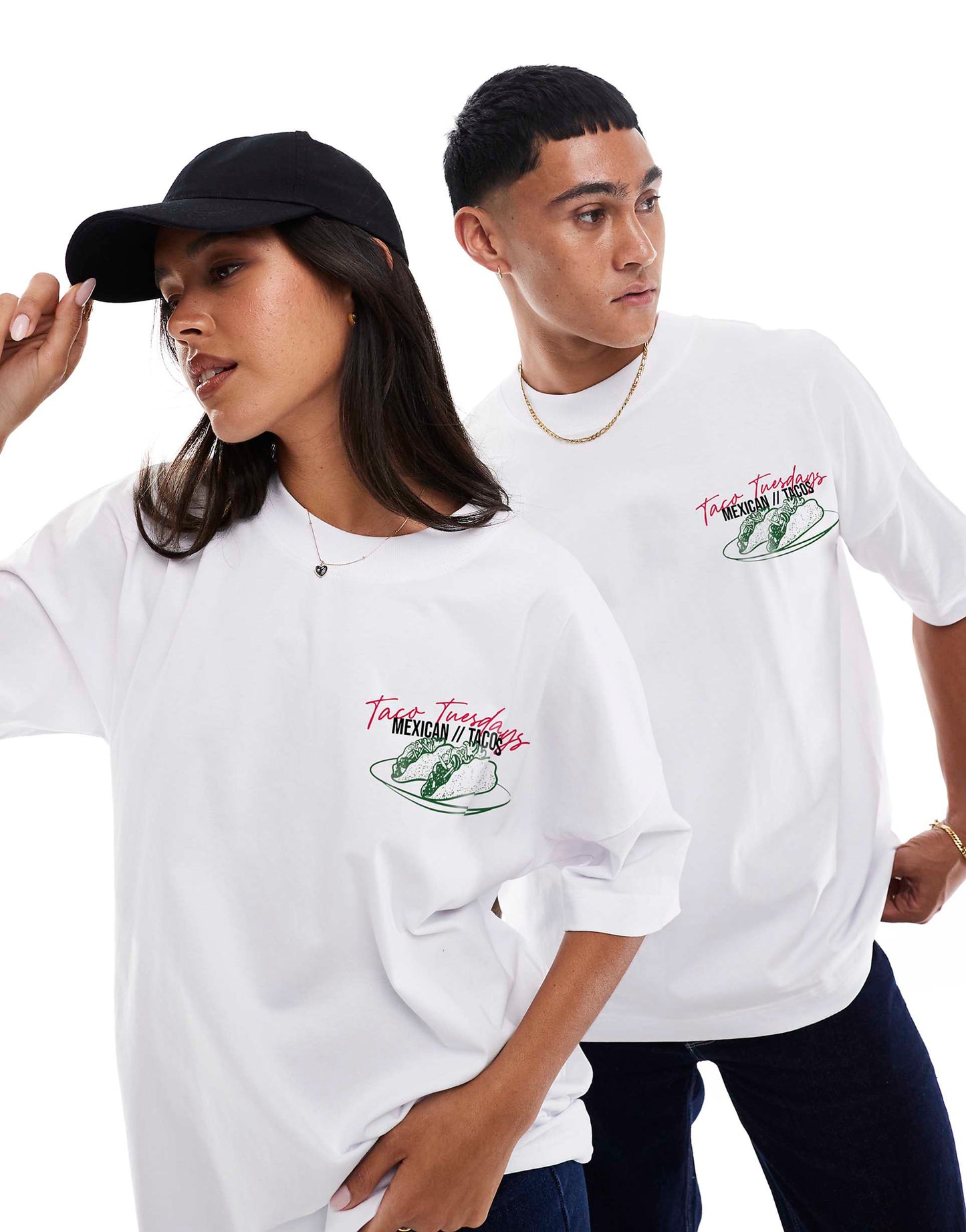 Taco Tuesdays Front And Back Print Oversized T-Shirt