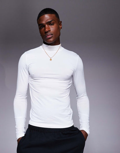 Icon Training Long Sleeve Muscle Fit Base Layer With Mock Neck