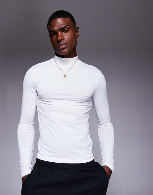 Icon Training Long Sleeve Muscle Fit Base Layer With Mock Neck