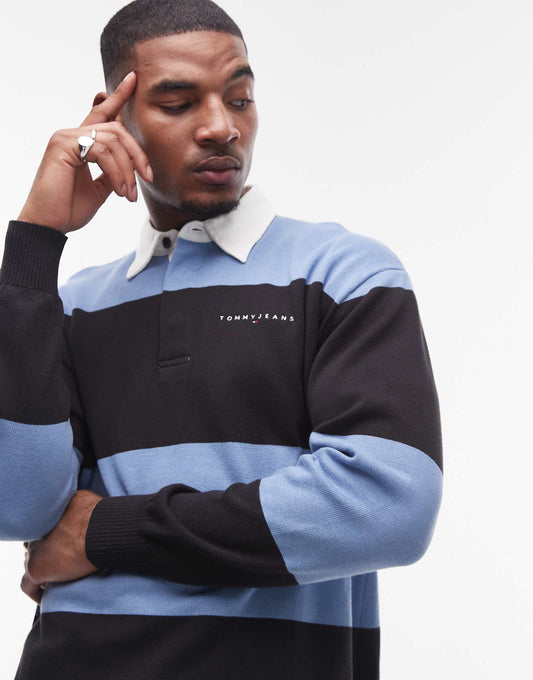 Relaxed Striped Rugby Sweater
