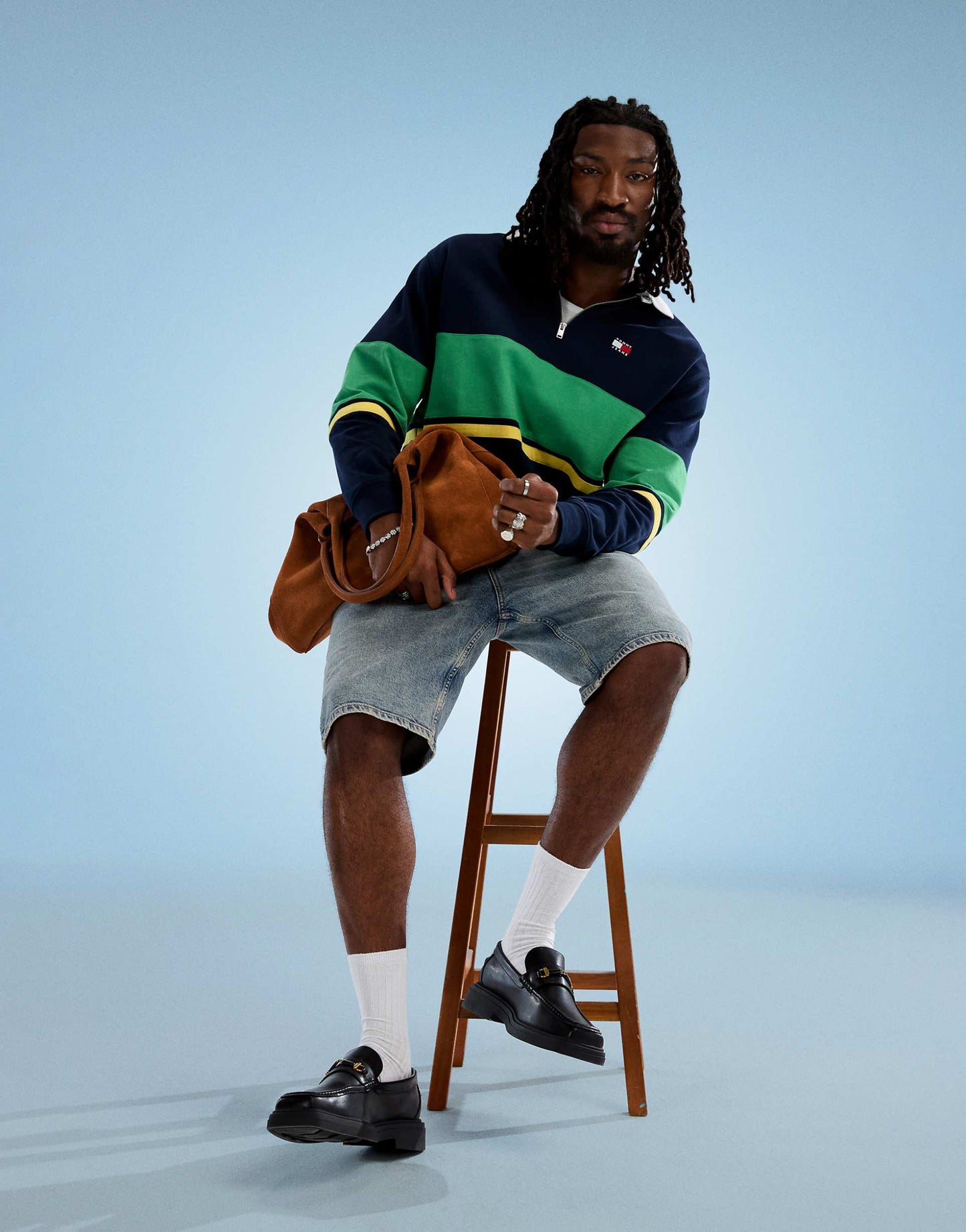 Zip Colorblock Rugby Top